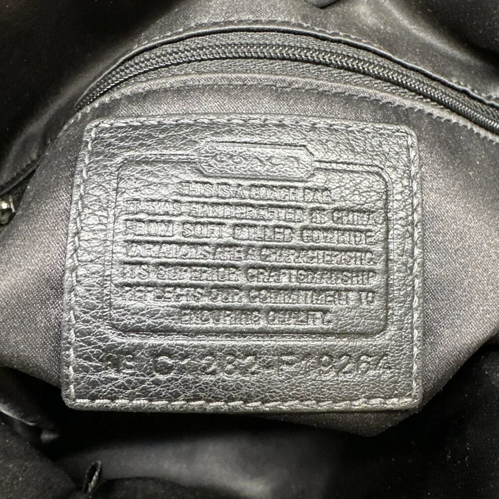 COACH F19264 Penelope Black Pebbled Leather Tote Bag Purse Shoulder Handbag - Picture 9 of 13